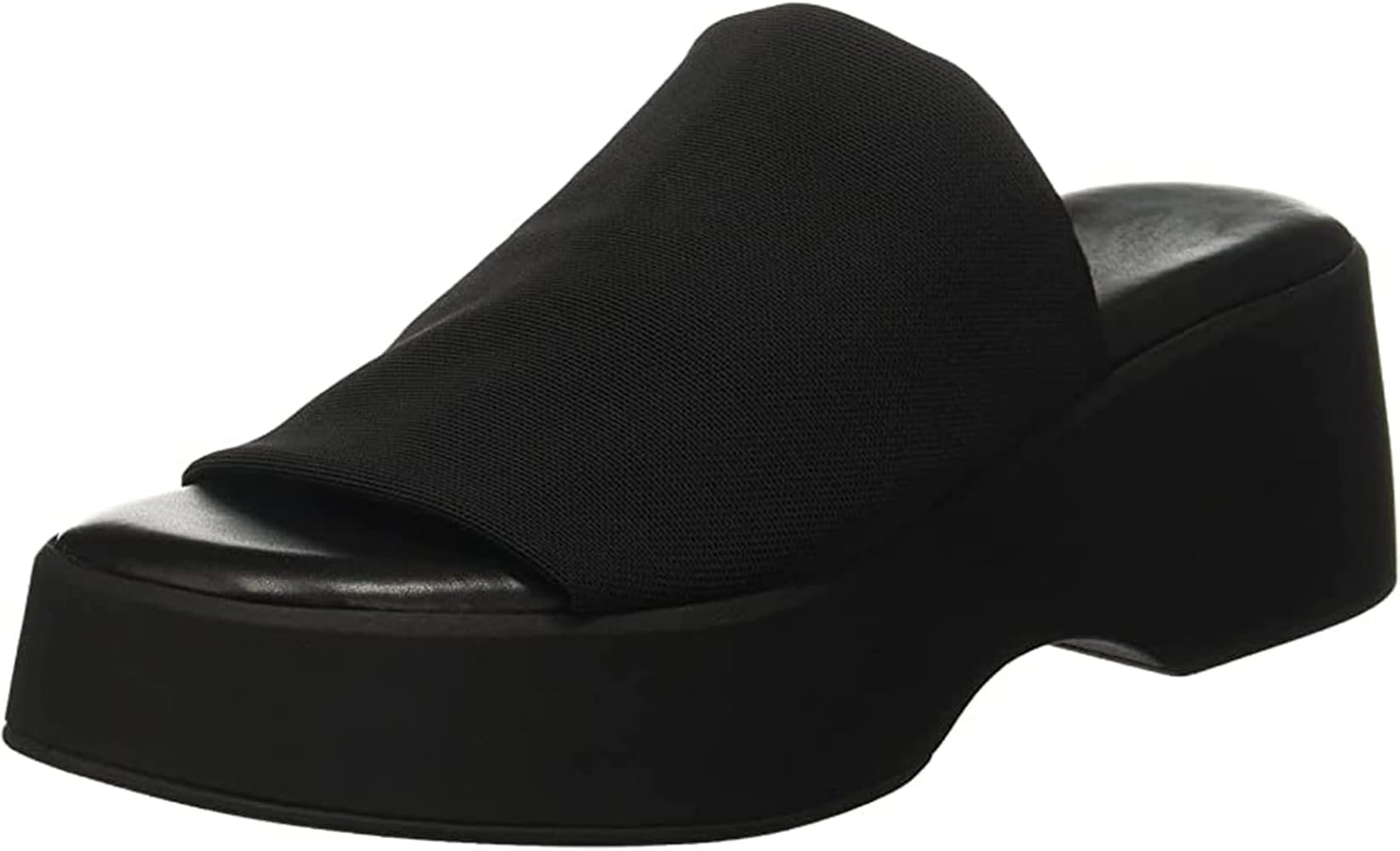 DOBOYG Womens Platform Slide Sandals,Wedges Slip On Open Toe Beach Black Slippers for Women | Amazon (US)