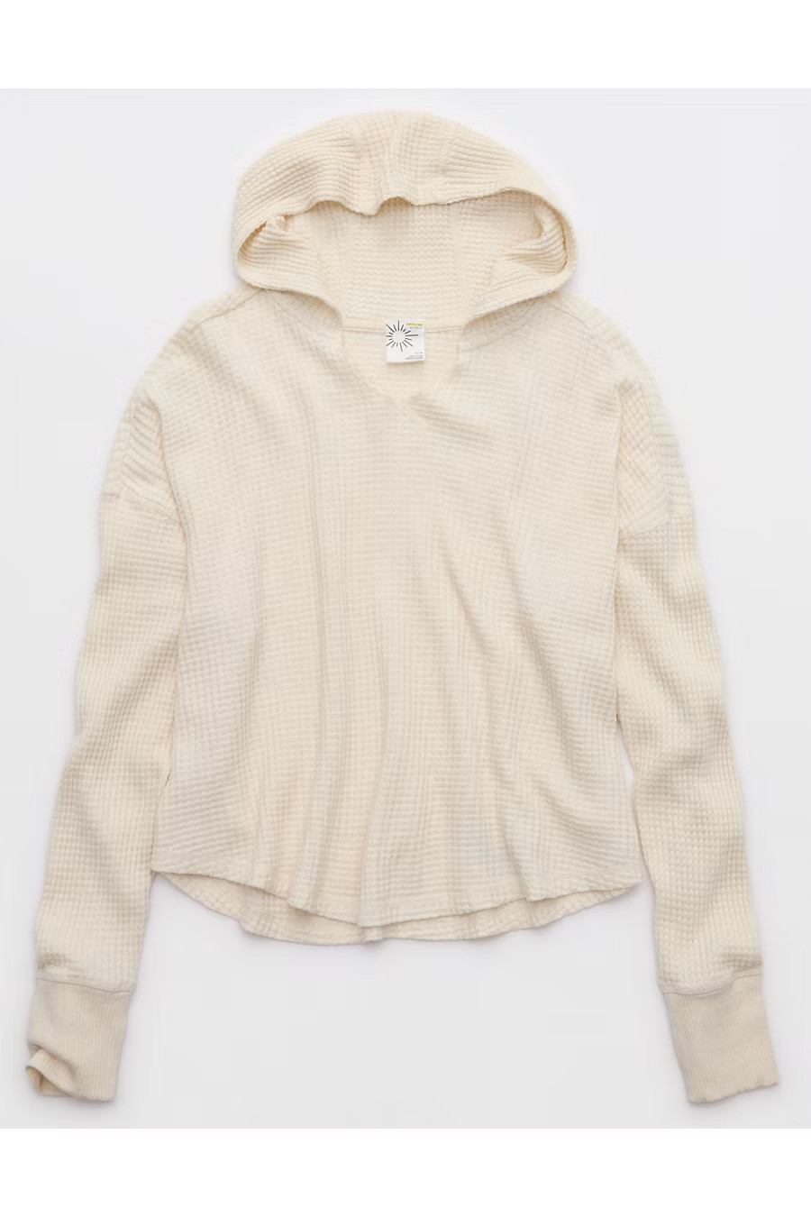 OFFLINE By Aerie Wow! Waffle Hoodie Women's Heather Frost XXS | American Eagle Outfitters (US & CA)