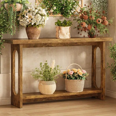 Farmhouse Console Table, 55 Inch Wood Vintage Console Table Narrow Sofa Tables Hallway Tables For Entryway, Living Room, Foyer | Wayfair North America
