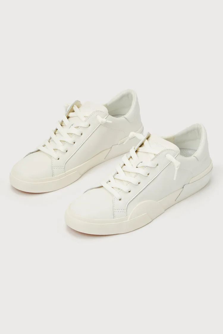 Zina White Leather Lace-Up Sneakers | Lulus