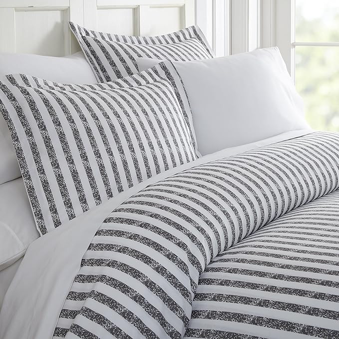 Linen Market Duvet Cover Set, Rugged Stripes Gray, King/California King | Amazon (US)