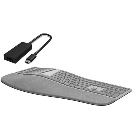 Microsoft Surface Ergonomic Keyboard+USB-C to DisplayPort Adapter - Wireless Keyboard included - USB | Walmart (US)