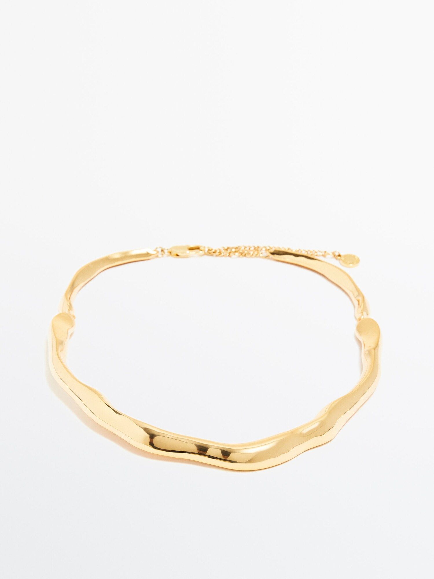 Gold-plated textured chain necklace - Studio | Massimo Dutti (US)