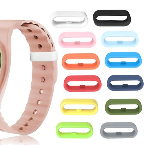 12-Pack Multi-Color Band Keeper, Magic band locks, Silicone Fastener Rings Security Loop/Holder/Clips Compatible with Fitbit Charge/Charge HR/Garmin Vivofit/Disney Magic Bands 1.0/2.0 & More | Amazon (US)