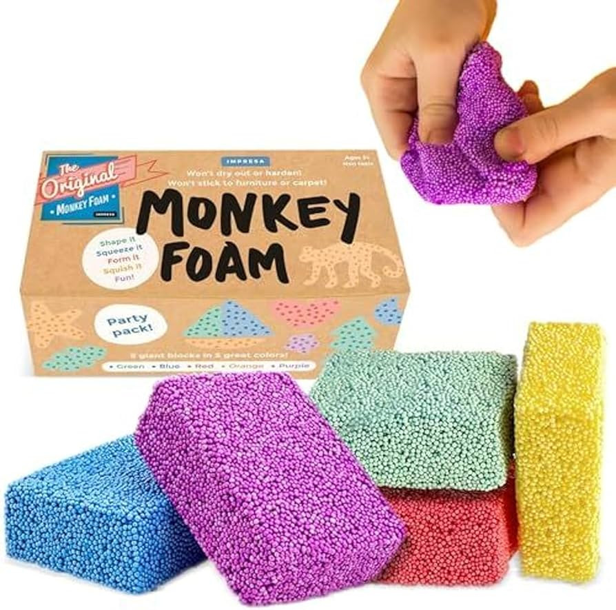 IMPRESA Monkey Foam from The Original Monkey Noodle 5 Giant Blocks, Squishy Sensory Toys for Kids... | Amazon (US)