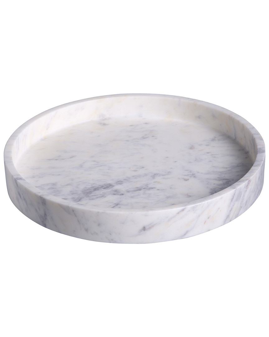 BIDKhome Marble Round Tray | Gilt