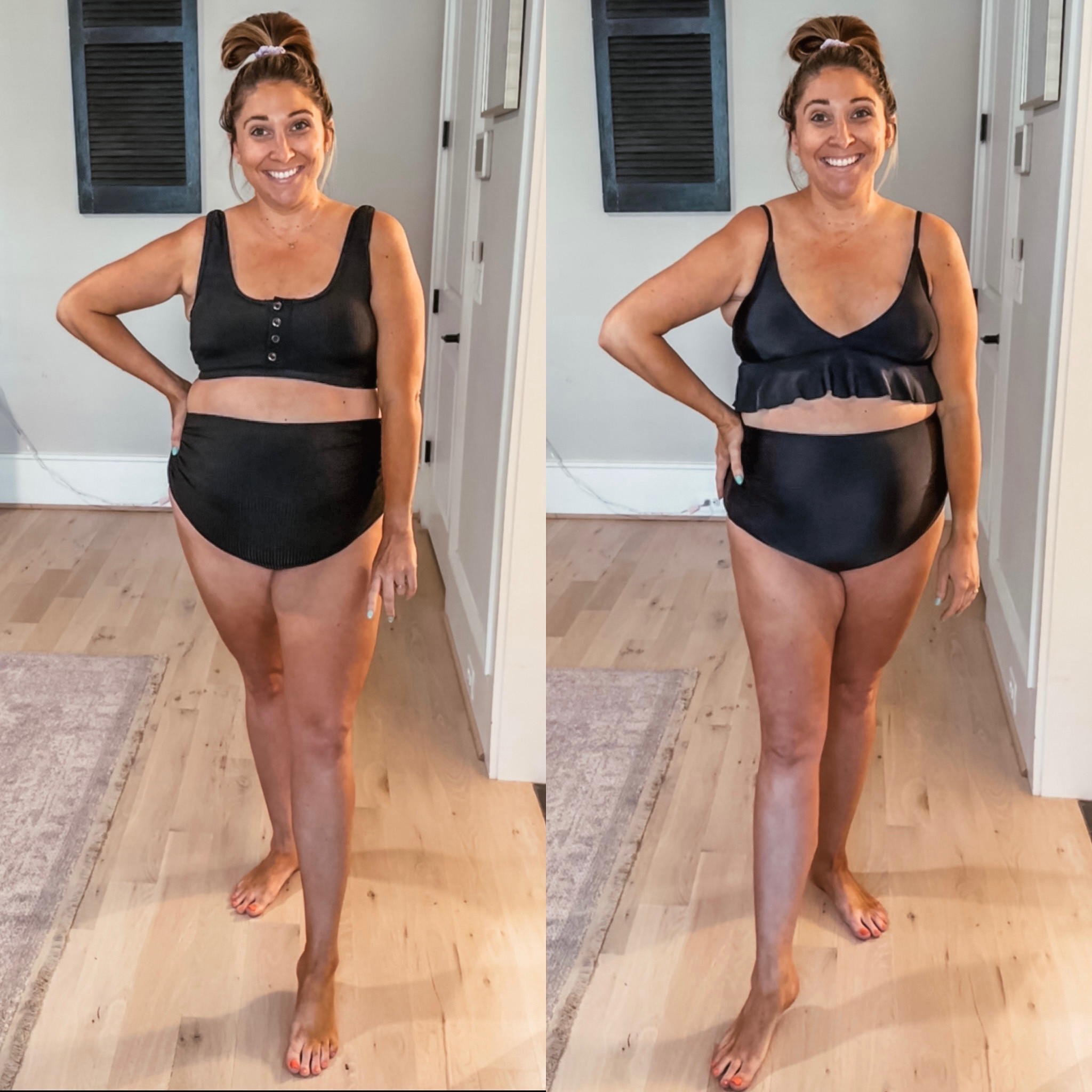 Black 2 piece maternity swim from Amazon! Wearing a size L in both 

#LTKFind #LTKbump #LTKswim