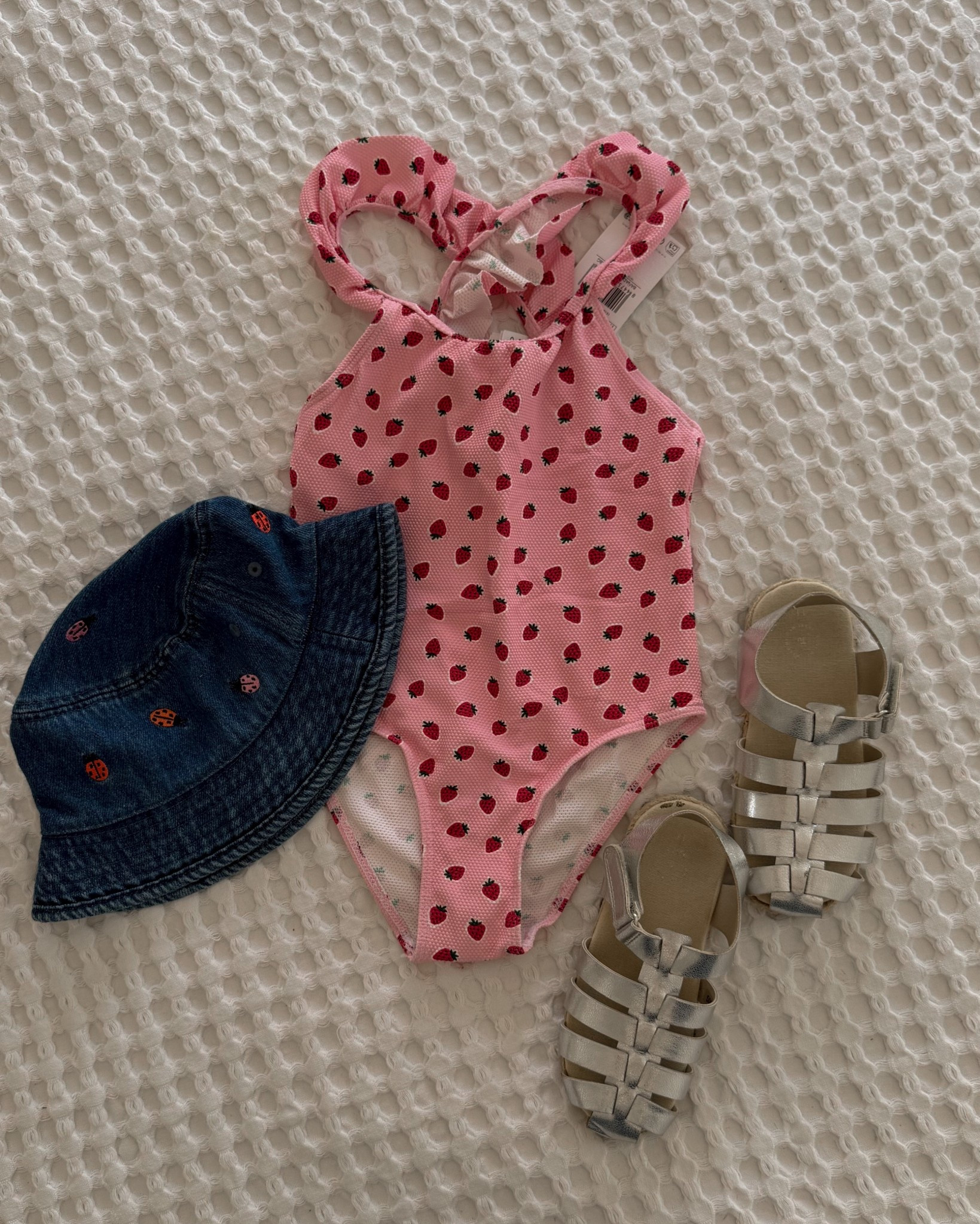 Mango kidswesr, mango girls, girls swimsuit, girls swimming costume, strawberry swimsuit , silver sandals, denim bucket hat 

#LTKkids #LTKsummer #LTKuk