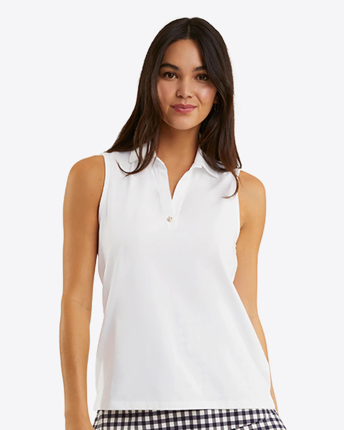Sleeveless Sport Polo in White | Draper James (US)