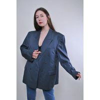 Vintage Oversized Wool Grey Blazer Jacket, One Size | Etsy (US)