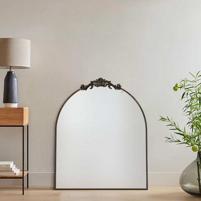 30x34'' Oil Rubbed Bronze Arched Ornate Wall Mirror for Mantel Traditional Baroque Inspired Bathr... | Walmart (US)
