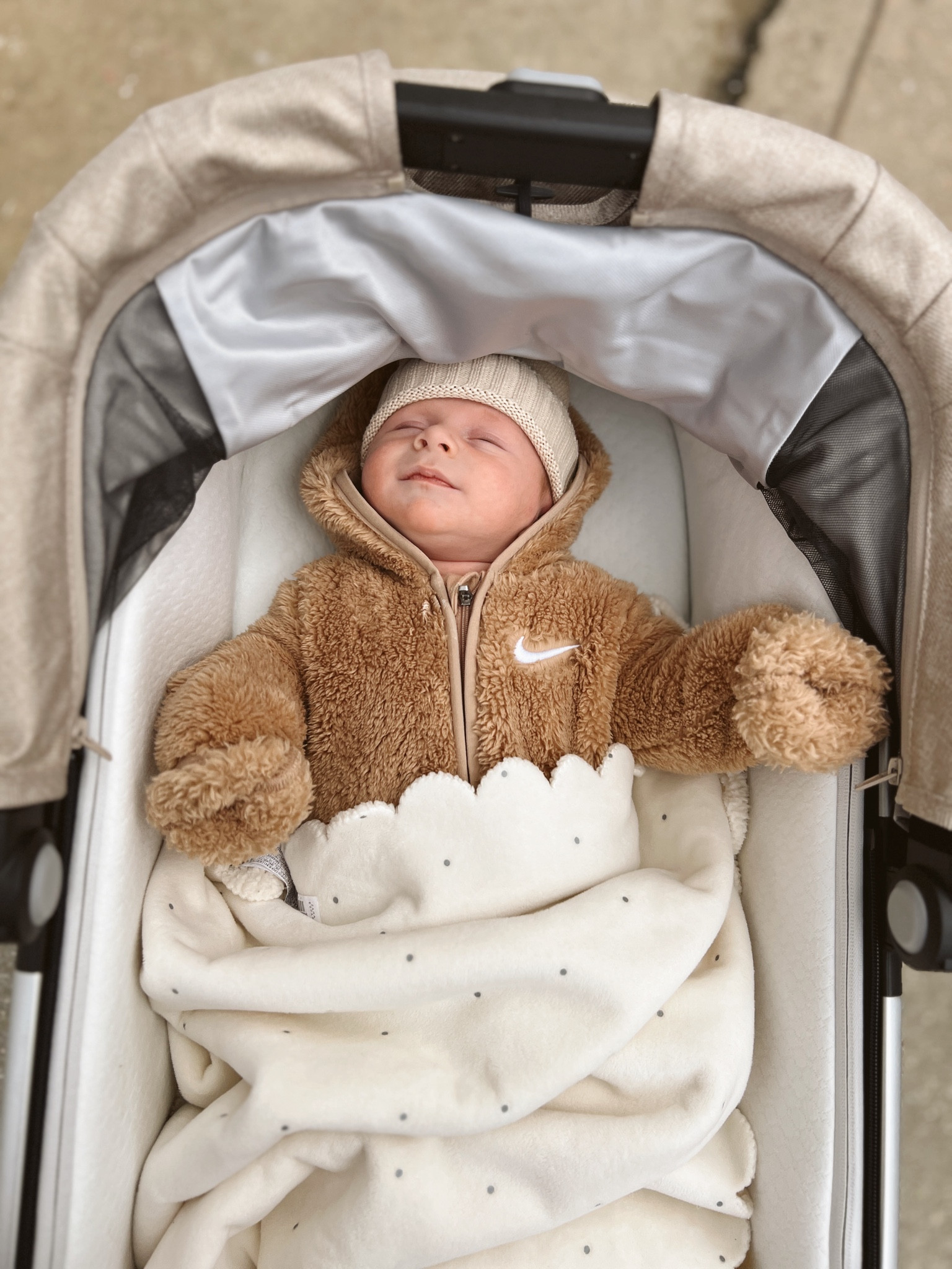 My little mans cute furry Nike winter coverall is perfect for going on winter walks and on sale for $17.50 

#LTKBaby