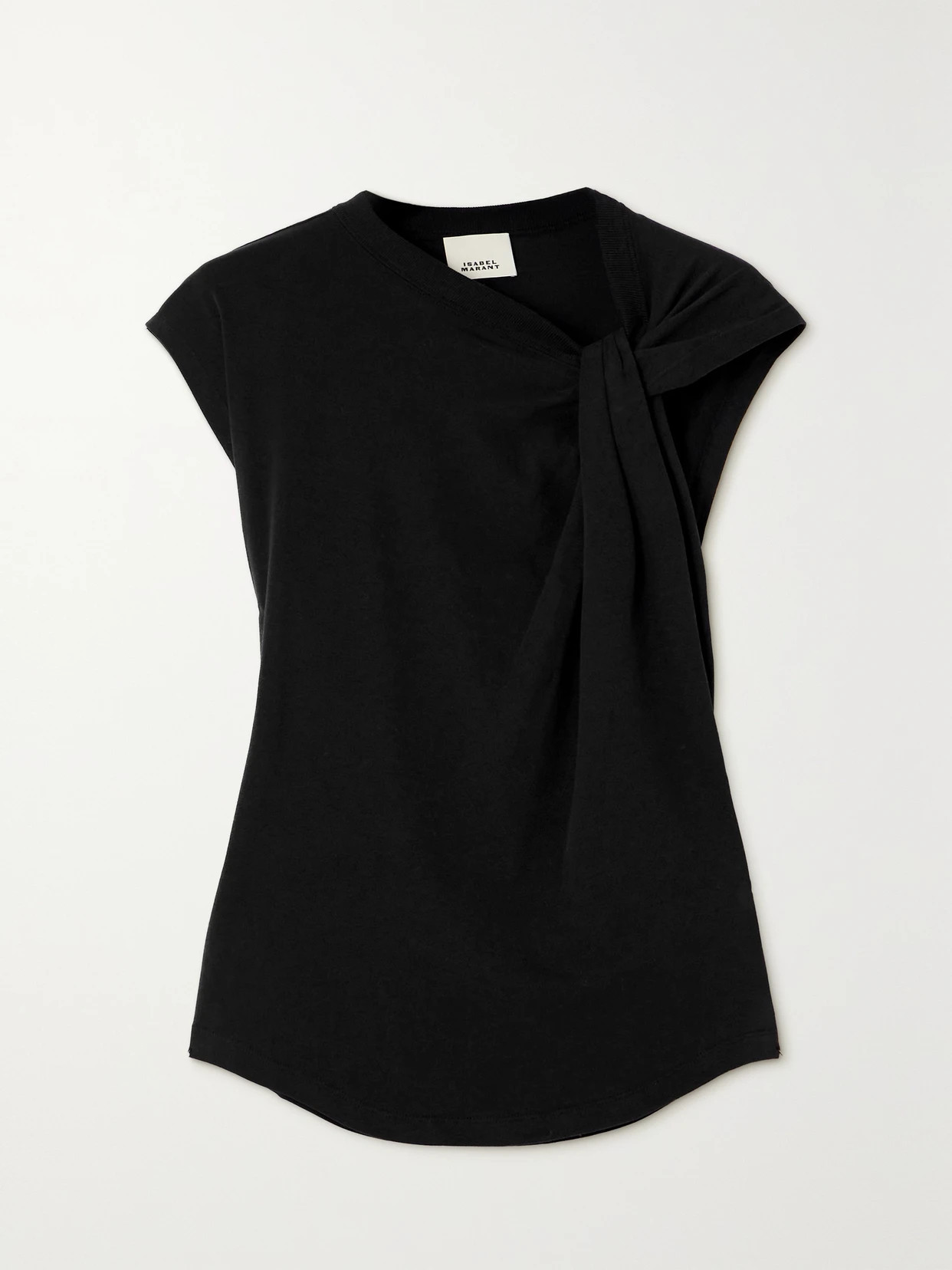 Isabel Marant - Nayda Knotted Cotton-jersey Top - Black | NET-A-PORTER (UK & EU)