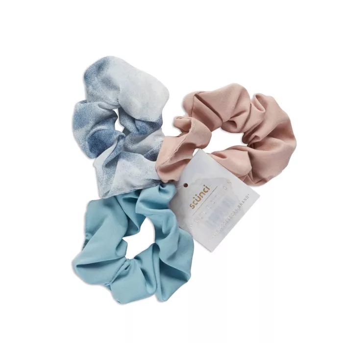 scunci Collection Multi Scrunchies - Blue Tie Dye - 3pk | Target