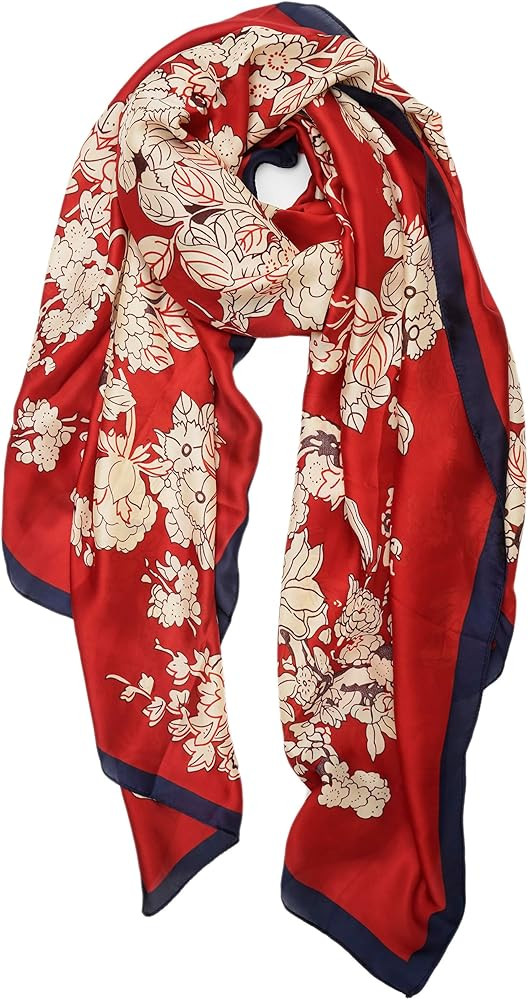 YOUR SMILE Large Mulberry Silk Feeling Long Stain Scarf Lightweight Sunscreen Shawls Wraps for Wo... | Amazon (US)