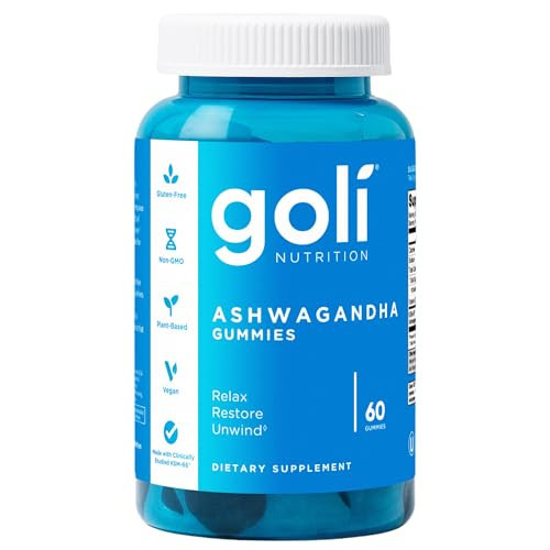 Goli Ashwagandha & Vitamin D Gummy - 60 Count - Mixed Berry, KSM-66, Vegan, Plant Based, Non-GMO, Gluten-Free & Gelatin Free Relax. Restore. Unwind, Pack of 1 | Amazon (US)