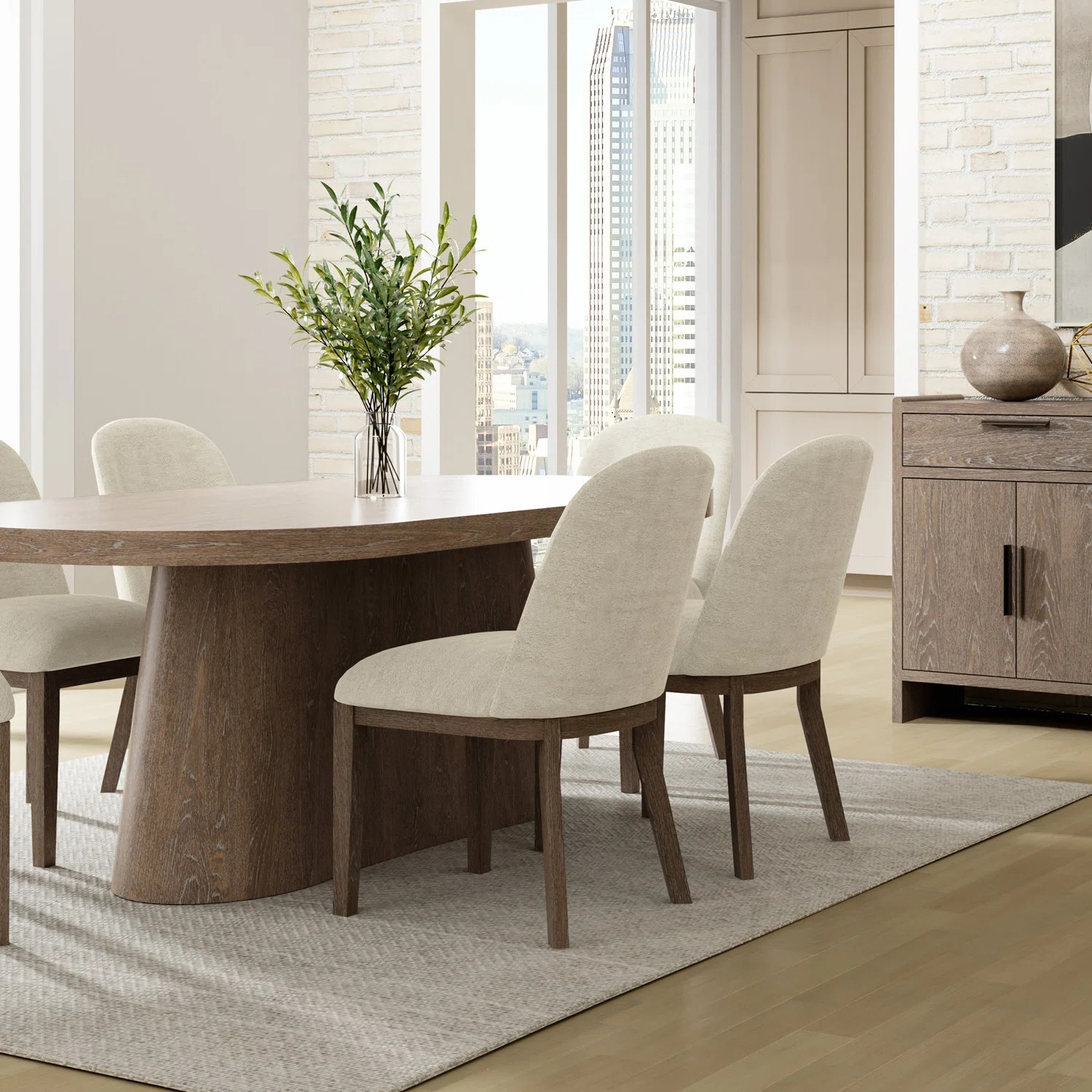 Cocoa and Ivory Shelter Upholstered Chair Set of 2 | Wayfair North America