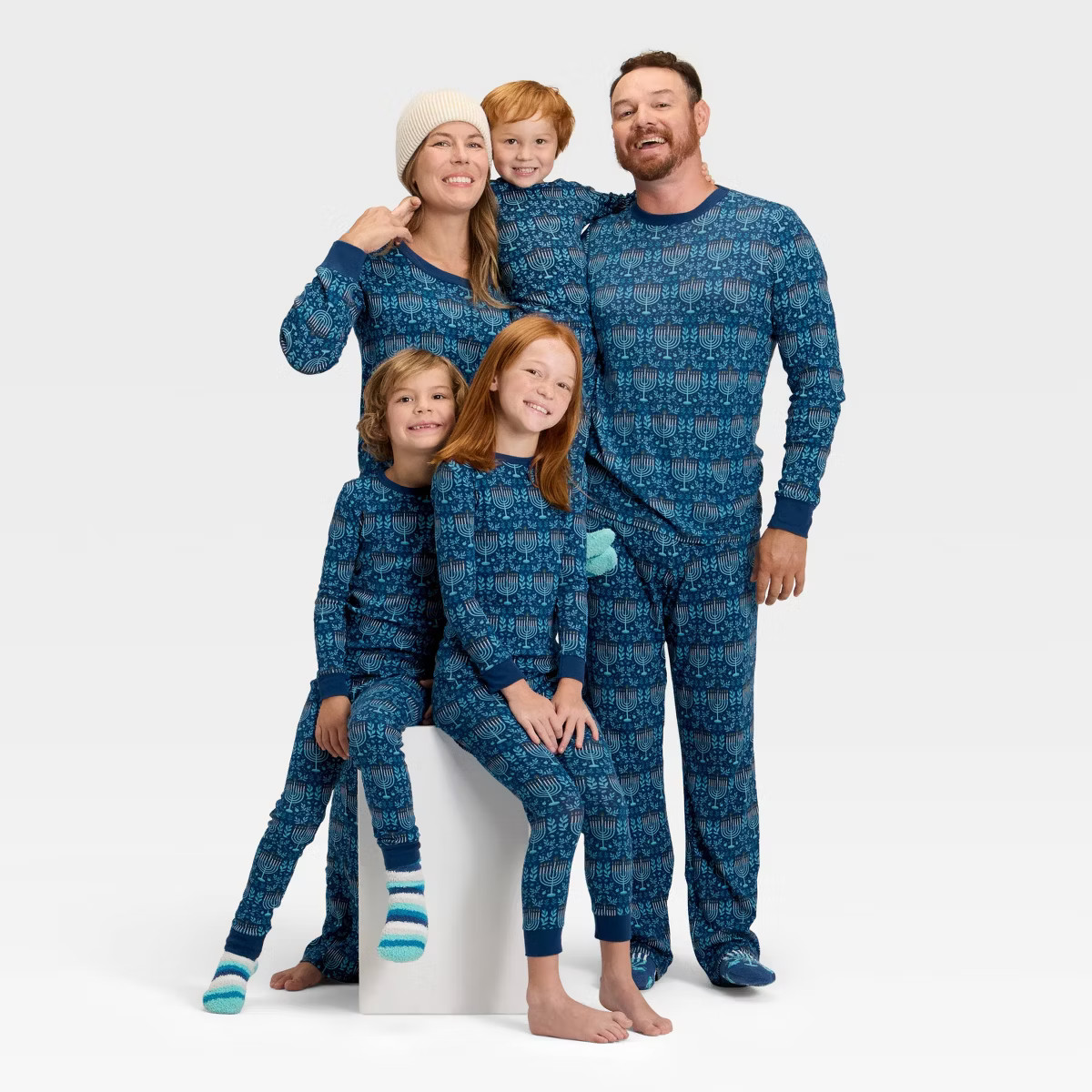 Women's Hanukkah Ribbed Long Sleeve Shirt and Pants Holiday Matching Family Pajama Set - Wondersh... | Target