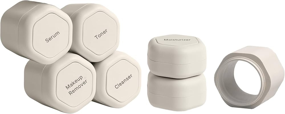 Cadence Travel Containers - Full Skincare Set - Magnetic Travel Capsules - 2 Small (0.56oz), 4 Me... | Amazon (US)