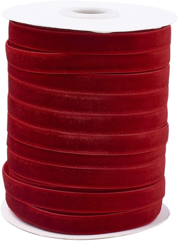 Pandahall 50 Yards Velvet Ribbon 3/8Inch Wide Single Face Velvet Ribbon Roll with Spool for Gift ... | Amazon (US)