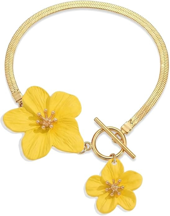 Flower Ankle Bracelet for Women Gold Silver White Pink Anklet | Amazon (US)