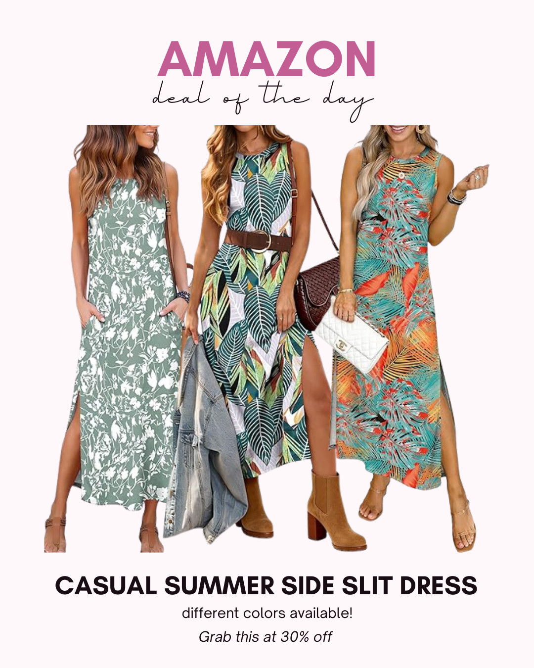 Casual Summer Side Slit Dress at 30% Off 

 #LTKgrwm #LTKootd #LTKMidsize