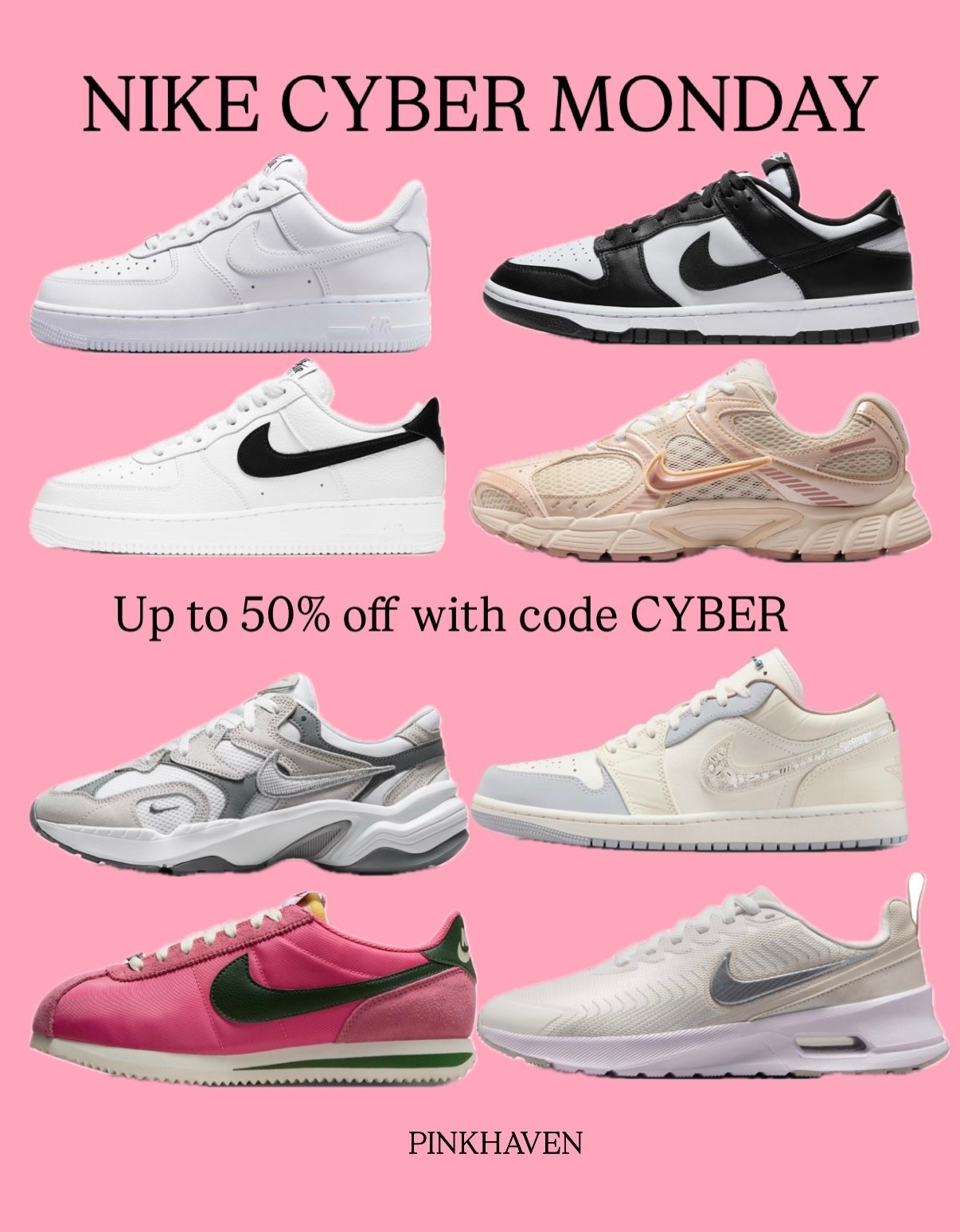 Up to 50% off select styles with code CYBER 

#sneakers #women #nike #cybermonday #sale #deal #musthave #kids #mens #shoes #christmas #holidayshopping 

#LTKCyberWeek #LTKFindsUnder100 #LTKSaleAlert