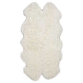 Long wool sheepskin quarto rug (4x6' - Ivory) | Bed Bath & Beyond