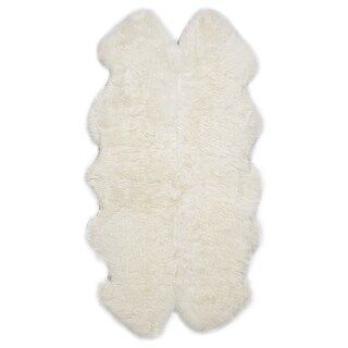 Long wool sheepskin quarto rug (4x6' - Ivory) | Bed Bath & Beyond