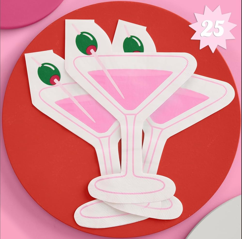 xo, Fetti Dirty Martini Napkins - 3-ply, 25 pcs | Casino Bachelorette Decoration, Vegas Birthday ... | Amazon (US)