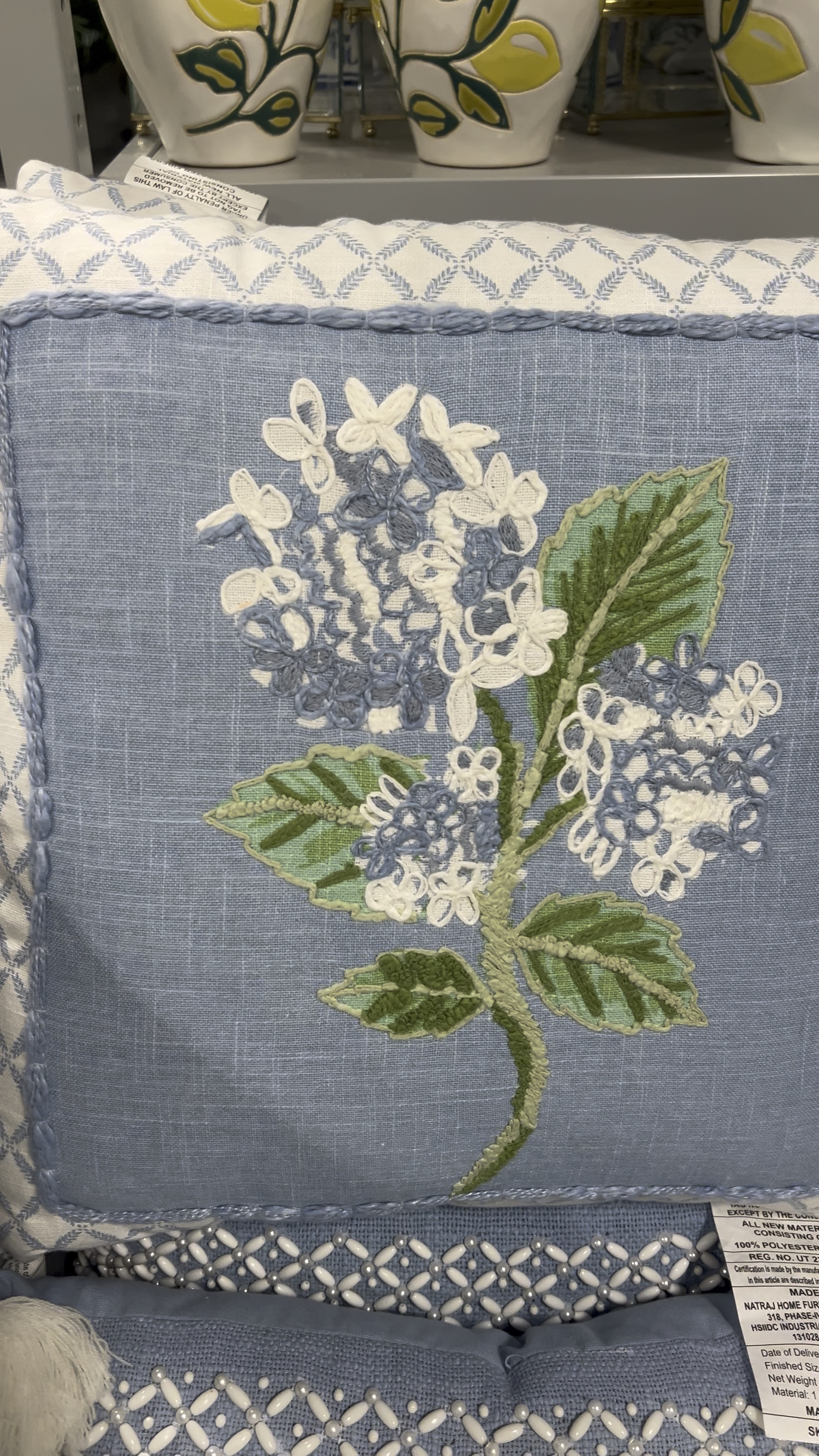 Beautiful hydrangea embroidered throw pillow!

#LTKHome #LTKWatchNow #LTKFindsUnder50