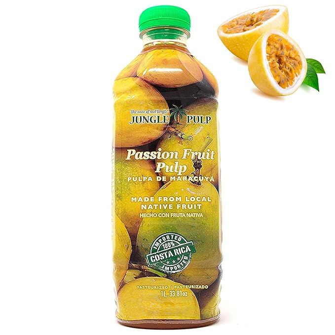 Jungle Pulp Passion Fruit Puree Mix , from Costa Rica for Iced Drinks, Margaritas, Cocktails, Tea... | Amazon (US)