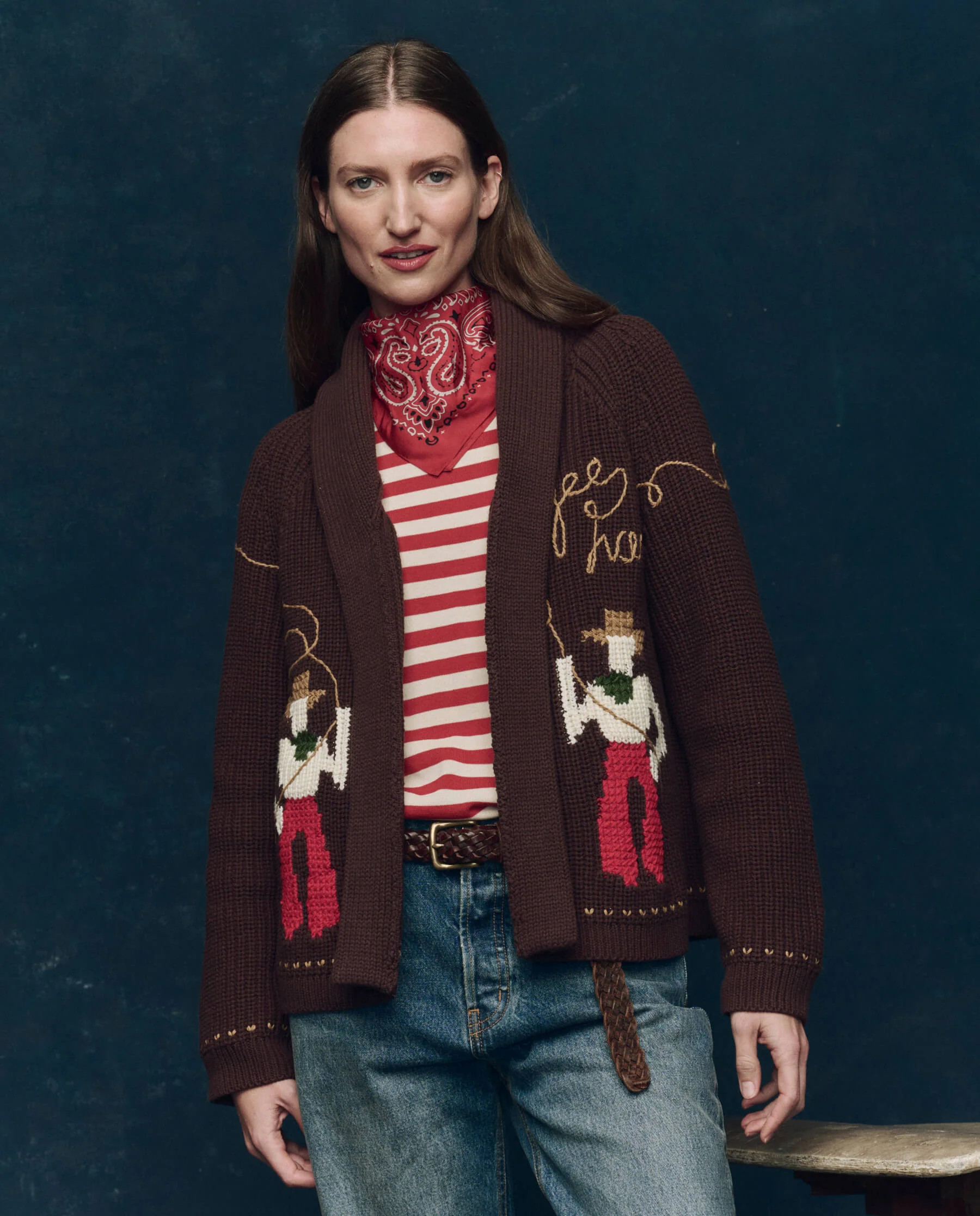 The Lasso Lodge Cardigan. -- Umber | THE GREAT.