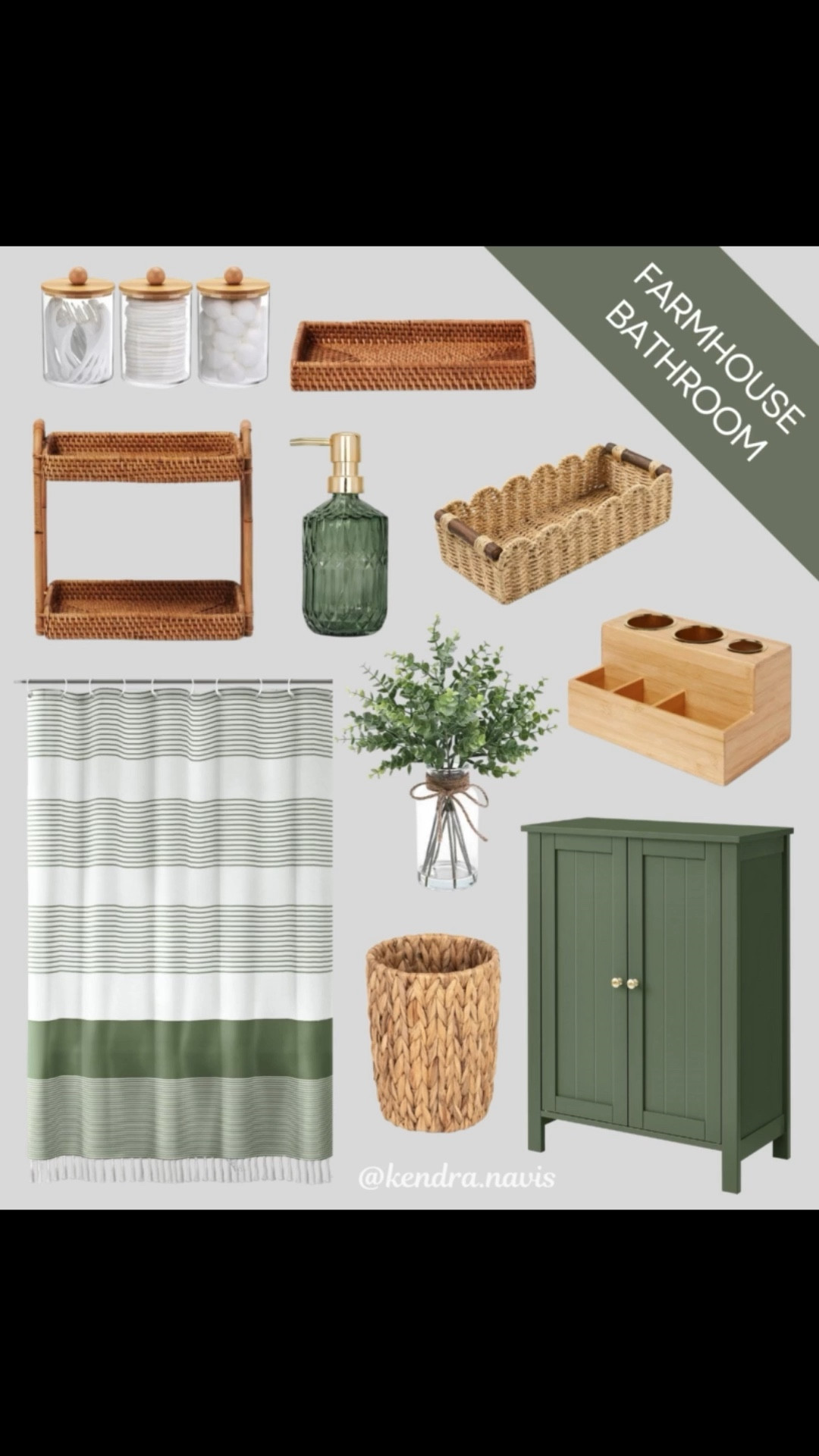 bathroom decor, modern farmhouse style, neutral bathroom decor, green bathroom decor, sage green bathroom, bathroom storage ideas, bathroom organization, woven basket decor, rattan bathroom decor, bamboo bathroom accessories, wooden bathroom accessories, bathroom countertop styling, bathroom tray decor, rustic bathroom decor, cozy bathroom aesthetic, spa inspired bathroom, farmhouse shower curtain, striped shower curtain, small bathroom ideas, affordable home decor, target home finds, amazon home finds, bathroom refresh ideas

#LTKHome
