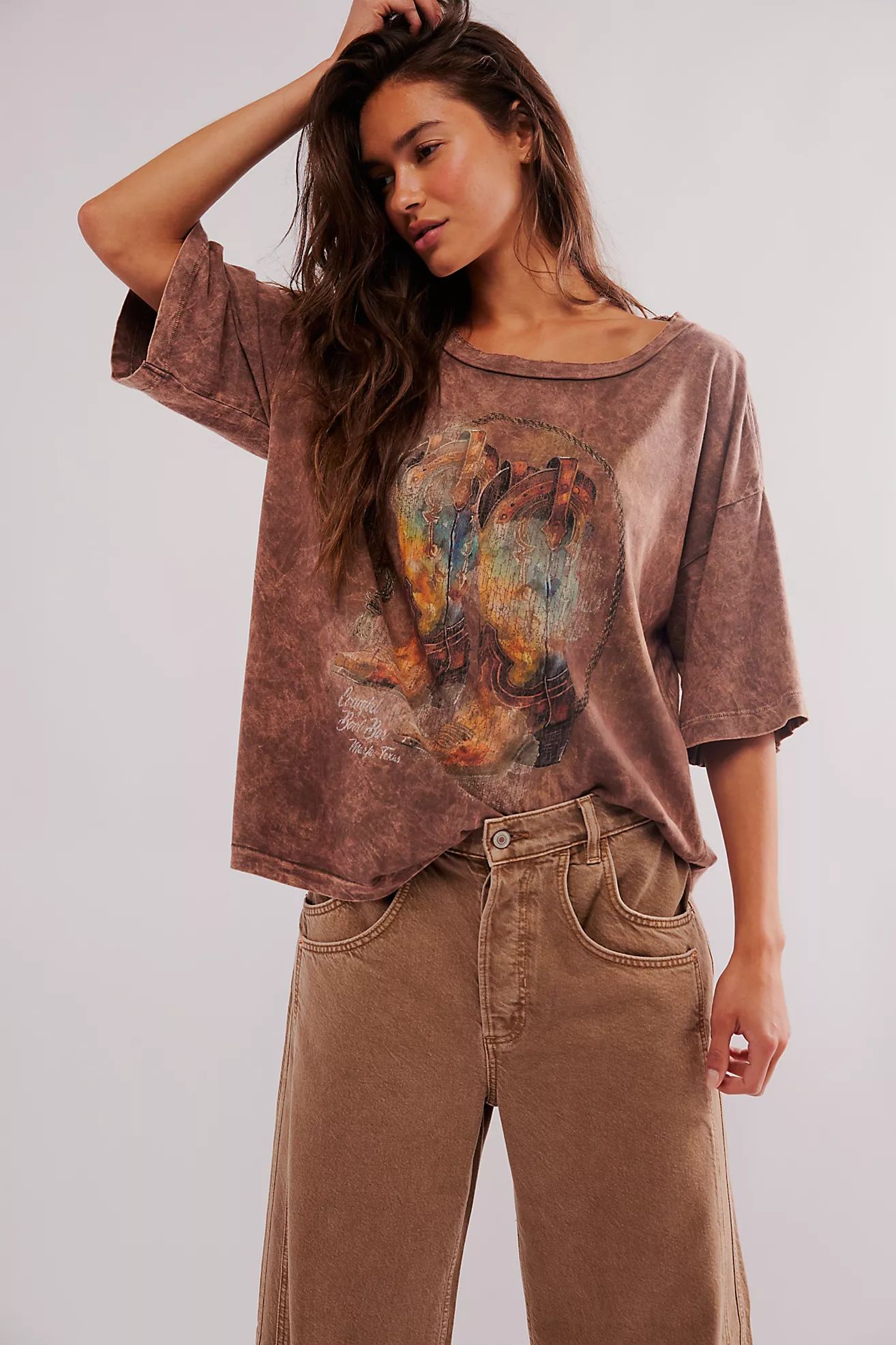 Cowgirl Boot Bar Tee | Free People (Global - UK&FR Excluded)