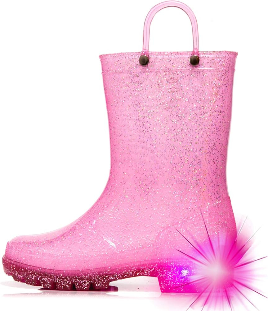 HugRain Light Up Rain Boots for Little Kids | Amazon (US)