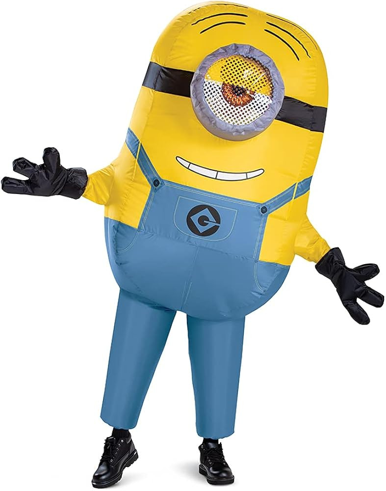 Disguise Stuart Inflatable Men, Official Minions Halloween Costume, Blow Up Jumpsuit with Fan, Mu... | Amazon (US)