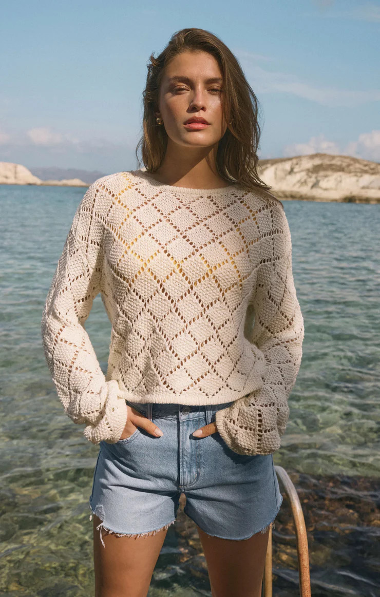 Hullen Diamond Crochet Sweater | Z Supply