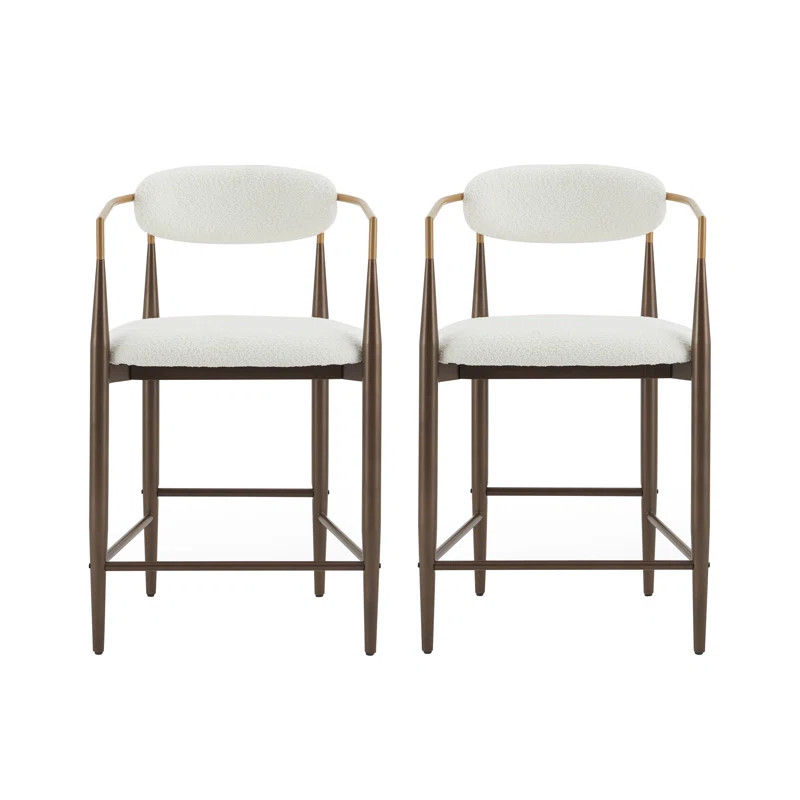 Maconay Upholstered Counter Stool with Metal Frame | Wayfair North America