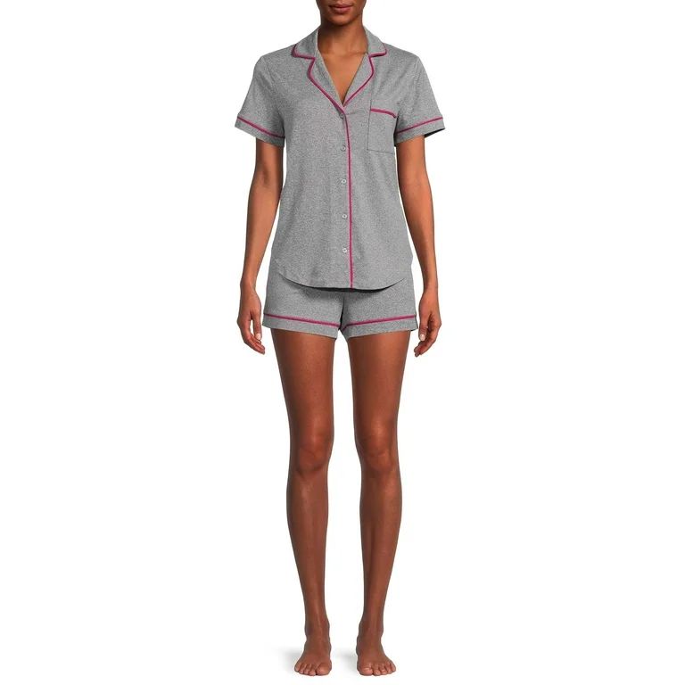 Secret Treasures Women's and Women's Plus Size Top and Shorts Pajama Set, 2-Piece | Walmart (US)