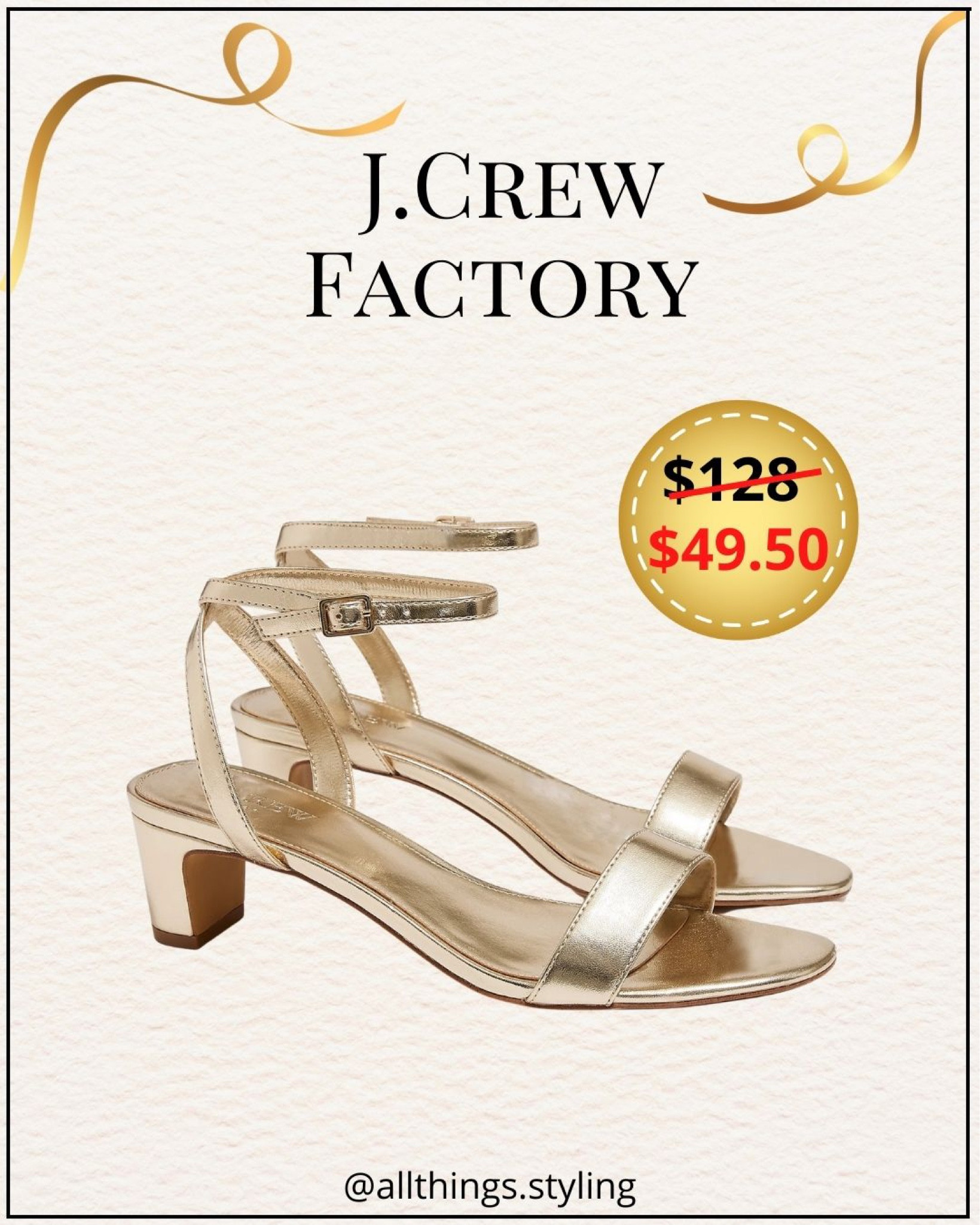 J crew best sale gold sandals