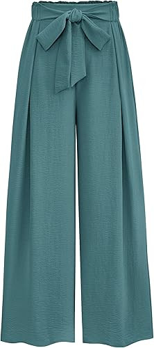 PRETTYGARDEN Women's Wide Leg Work Pants Business Casual High Waisted Loose Palazzo Trouser Summe... | Amazon (US)