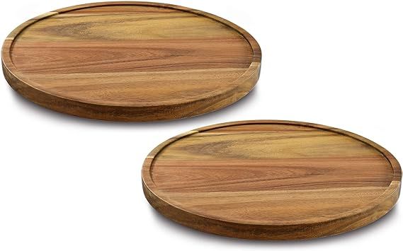 9" Acacia Wood Lazy Susan Organizer Kitchen Turntable for Cabinet Pantry Table Organization,2 Pac... | Amazon (US)