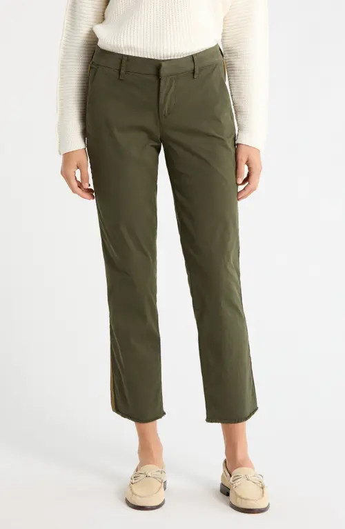 Frank & Eileen Wicklow Crop Chinos in Army Tuxedo Gold Stripe at Nordstrom, Size 12 | Nordstrom