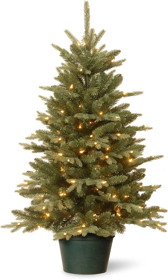 National Tree Company Artificial Christmas Tree For Entrances | Includes White Lights and Pot | E... | Amazon (US)
