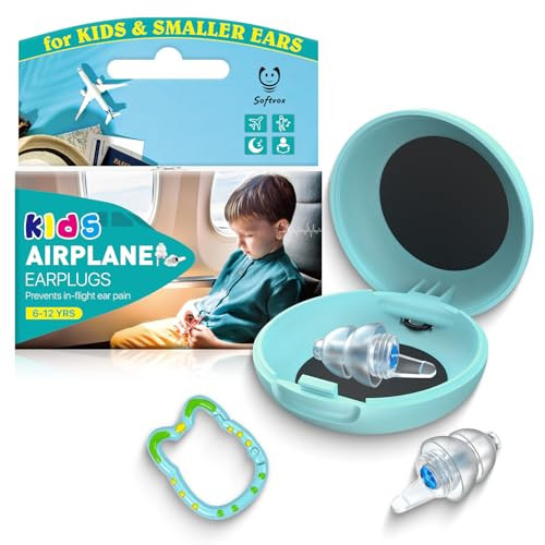 Softvox Ear Plugs for Kids (6-12 yrs), Airplane Ear Pressure Relief & Prevent Ear-Pain Earplugs for Children Adults with Small Ear-canals, Comfortable Earbuds, 25 dB Noise Cancelling | Amazon (US)