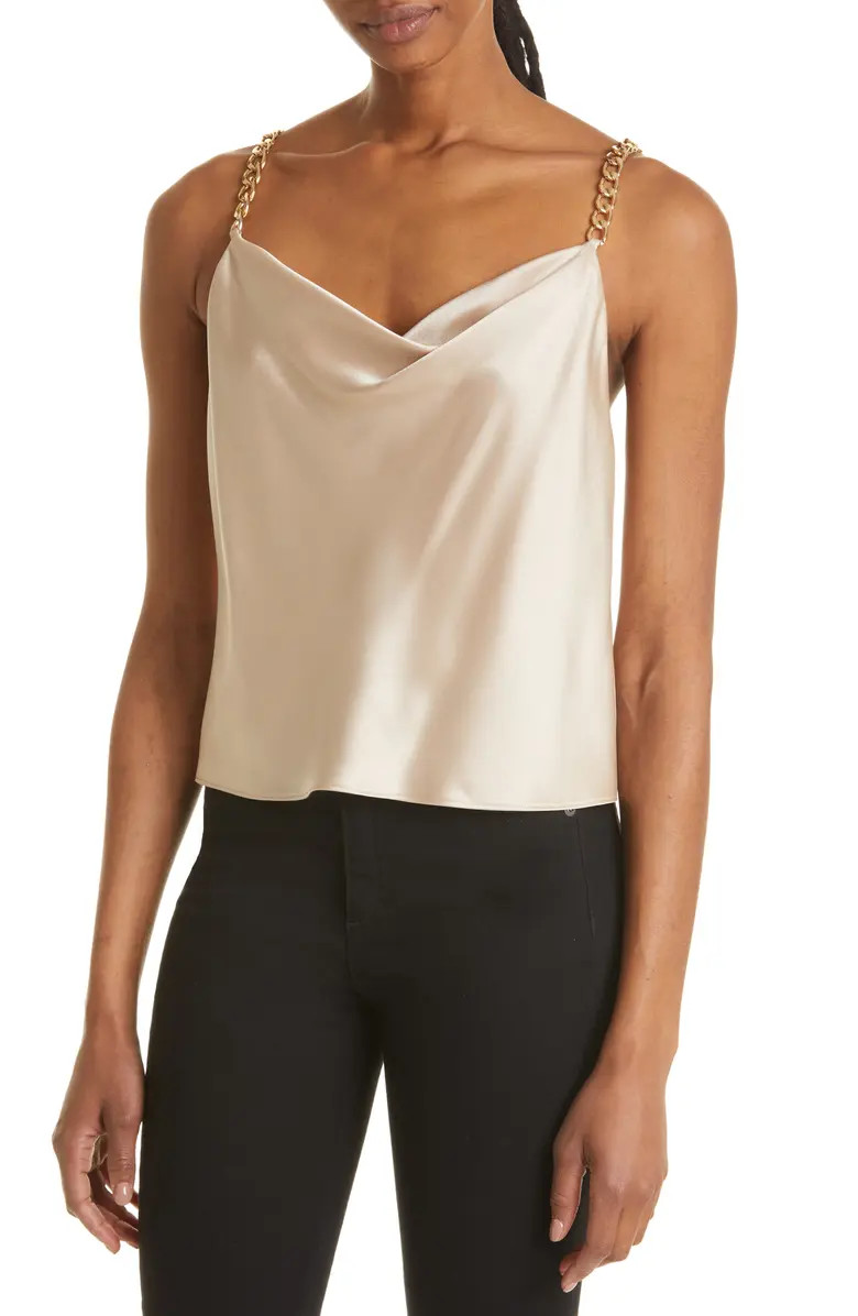 Alice + Olivia Women's Harmon Chain Strap Satin Camisole | Nordstrom | Nordstrom