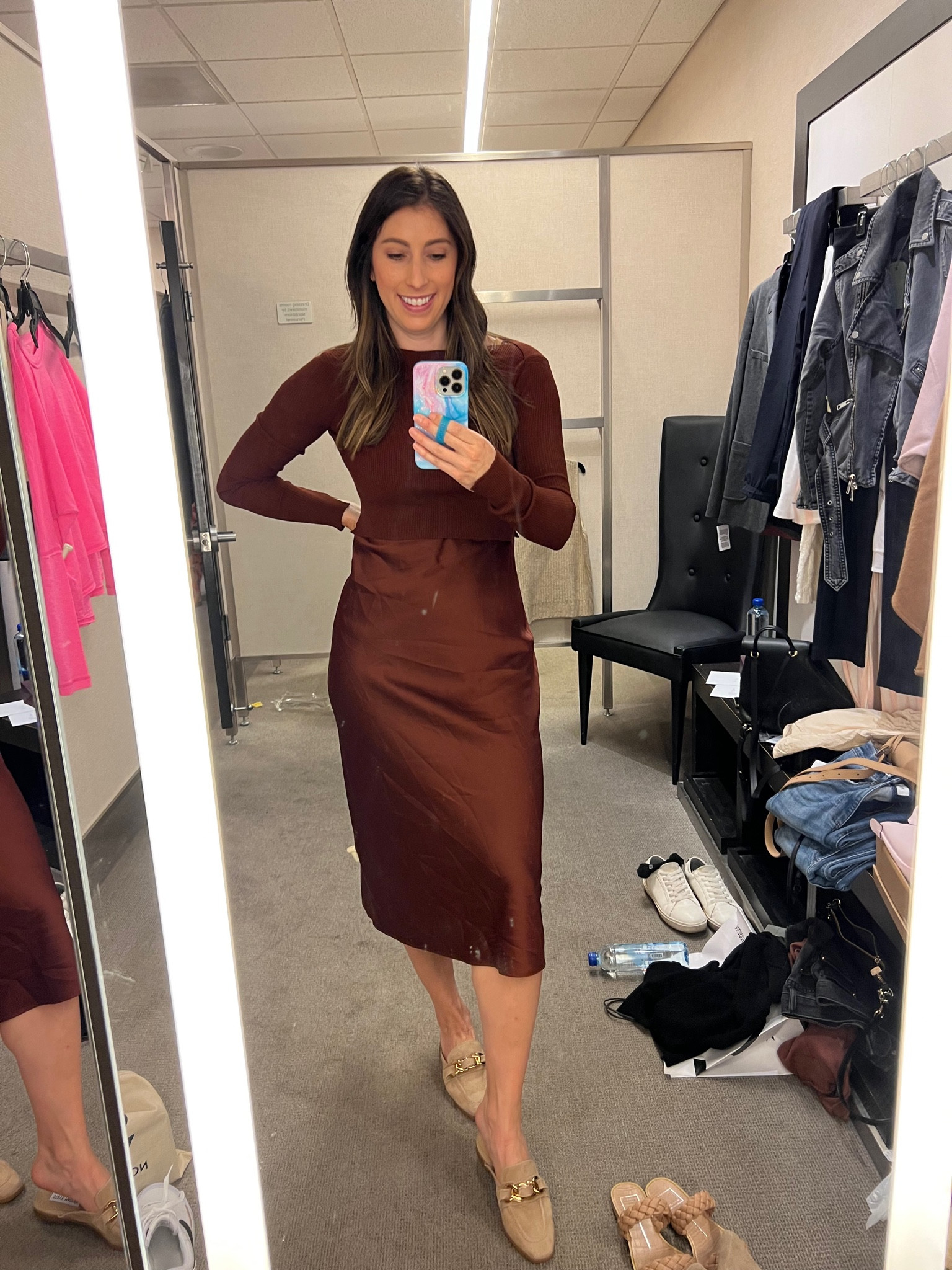 Jens / レイヤードドレス ブラウン jens LAYER DRESS