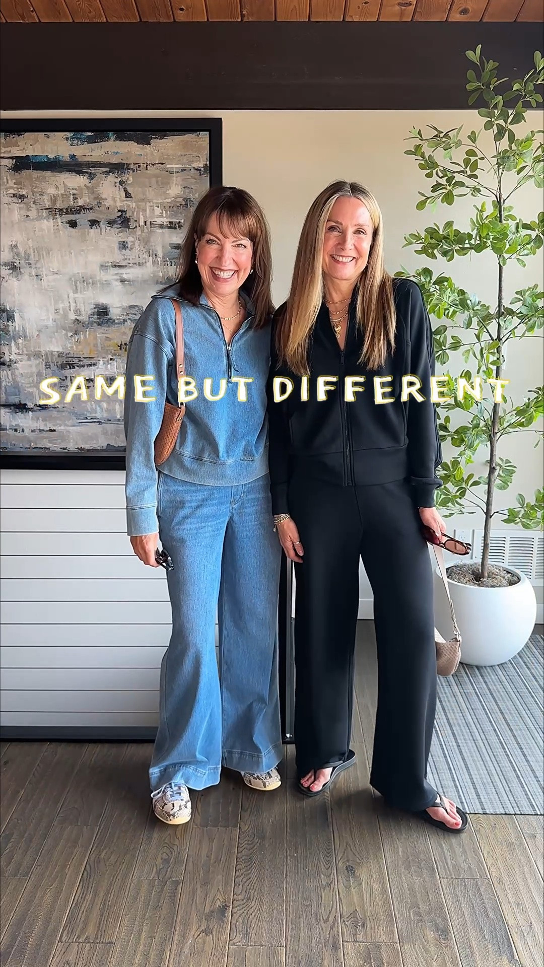 It’s true! All you really need to be comfortable and feel pulled together is a matching set! @spanx matching sets are the ultimate in comfort, and they’re super stylish! We love how you can mix and match them to create so many looks. 

The iconic Spanx Air Essentials fabric comes so many different styles and new colors. We can’t get enough! We’re also showing their new Denim-ish collection of tops and bottoms that look like denim but feel like loungewear! With Spanx you’ll never have to sacrifice style for comfort! Be sure to use our code LSWXSPANX for 15% off your first purchase + free shipping! (excluding sales)

We’re both 5’6” and wear small in tops and bottoms. 
#spanx #spanxpartner

#LTKootd #LTKTravel #LTKOver40