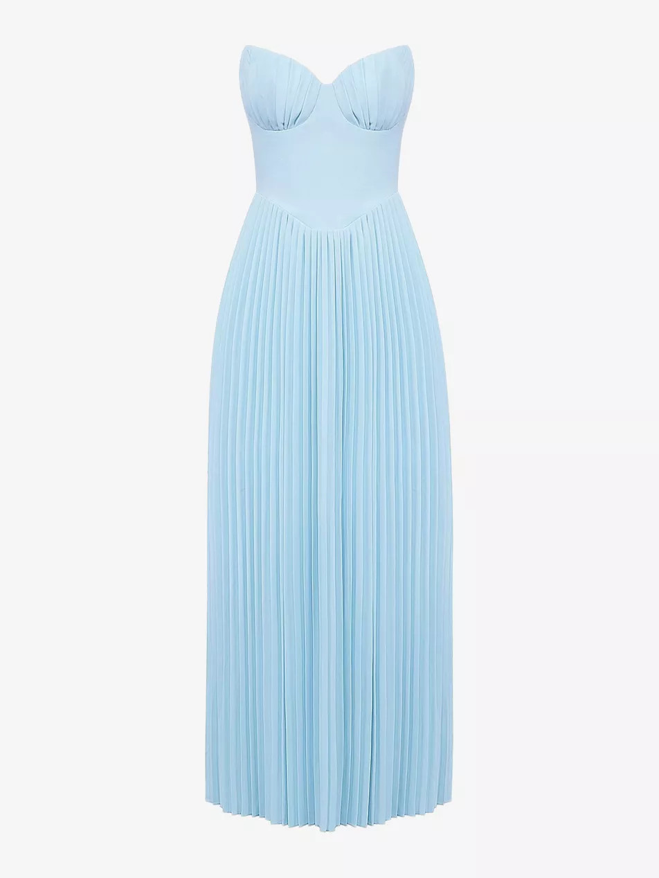 Marcella pleated woven maxi dress | Selfridges